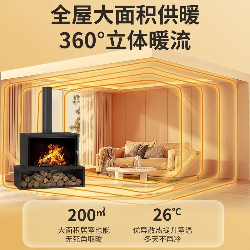 Large-screen Real-fire Fireplace, Wood-burning Stove for Heating, Firewood Stove Cast Iron Fireplac fireplace био камин