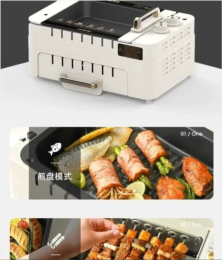 220V Automatic Multi-functional Indoor Electric Oven for Home Use with Smokeless BBQ Grill Turnspit Rotisserie BBW