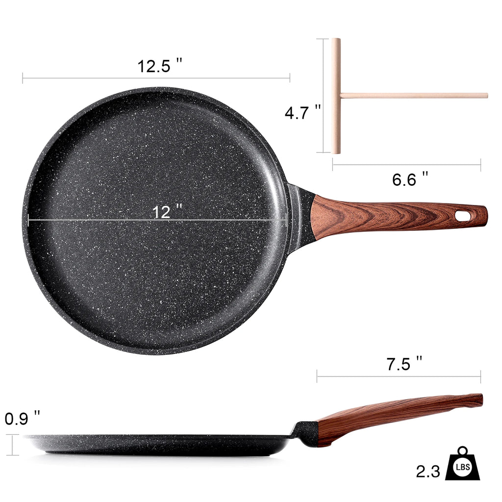 KORDISEN Pizza Frying Pan Nonstick 10/12inch Breakfast Fried Eggs Pizza Steak Burger Pancake Pots Induction Cooker Compatible