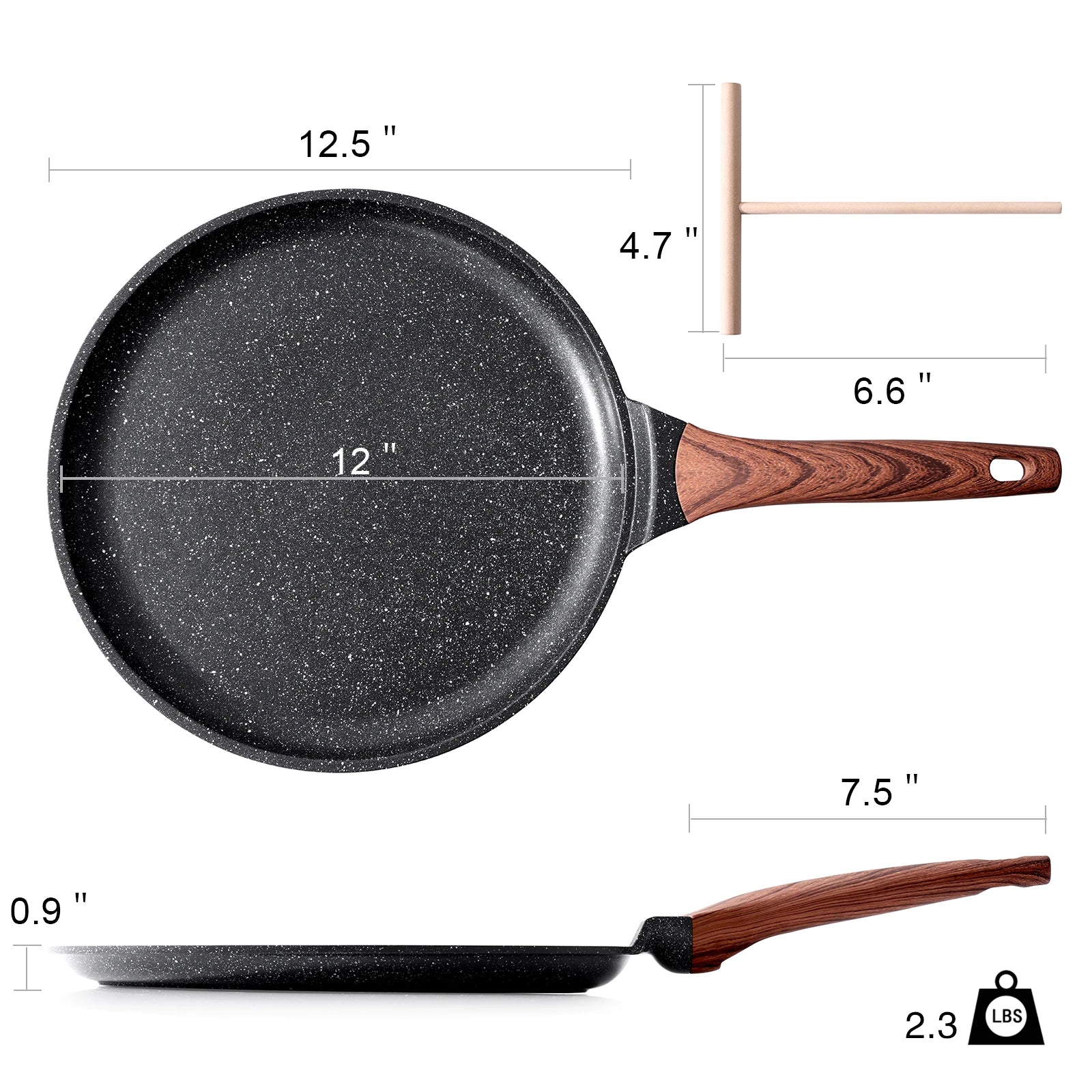 KORDISEN Pizza Frying Pan Nonstick 10/12inch Breakfast Fried Eggs Pizza Steak Burger Pancake Pots Induction Cooker Compatible