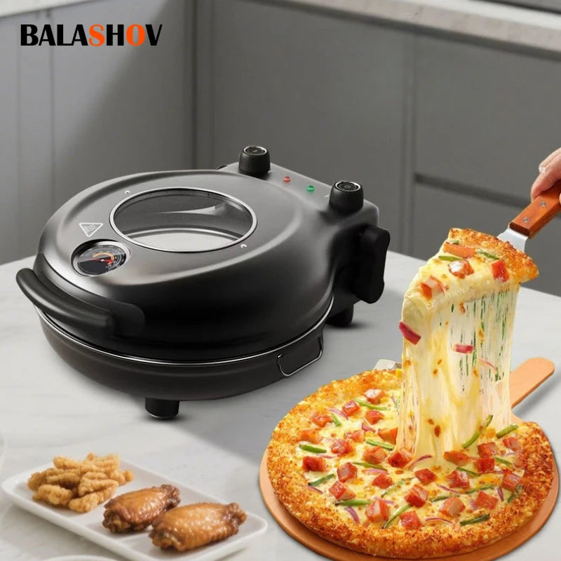 1200W pizza maker Electric cake pan deepened 420℃ pancake pan double-sided heated frying oven crepe maker sandwich bread maker