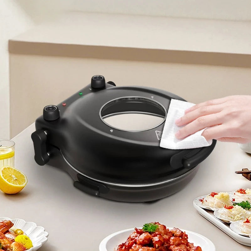 1200W pizza maker Electric cake pan deepened 420℃ pancake pan double-sided heated frying oven crepe maker sandwich bread maker