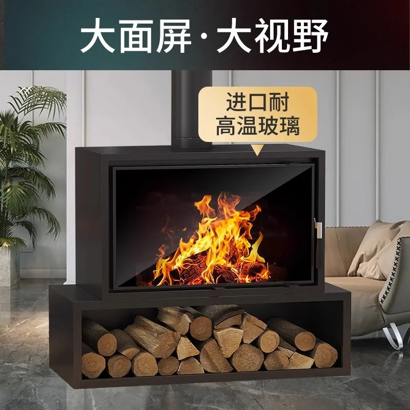Large-screen Real-fire Fireplace, Wood-burning Stove for Heating, Firewood Stove Cast Iron Fireplac fireplace био камин