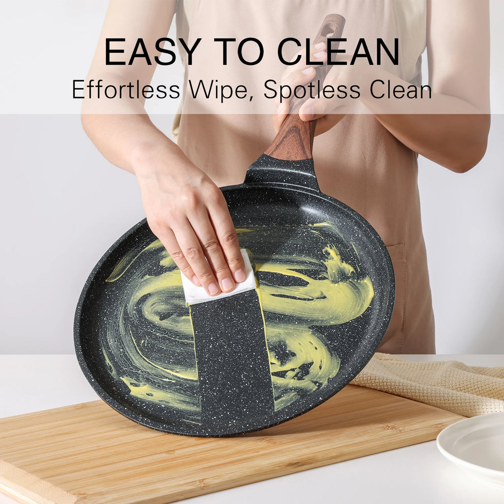 KORDISEN Pizza Frying Pan Nonstick 10/12inch Breakfast Fried Eggs Pizza Steak Burger Pancake Pots Induction Cooker Compatible