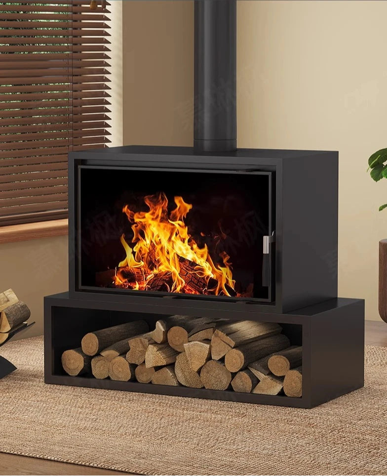 Large-screen Real-fire Fireplace, Wood-burning Stove for Heating, Firewood Stove Cast Iron Fireplac fireplace био камин